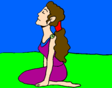 Coloring page Roman woman painted bysumer
