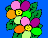 Coloring page Flowers painted bypequees