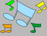Coloring page Musical notes painted byMarga