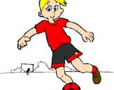 Coloring page Playing football painted byfabio