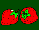 Coloring page strawberries painted byJacob