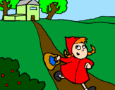 Coloring page Little red riding hood 3 painted byanna