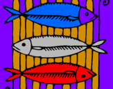 Coloring page Fish painted byk bv