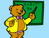Coloring page Bear teacher painted bydani