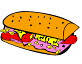 Coloring page Sandwich painted byLANA