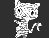 Coloring page Doodle the cat mummy painted bycgbk,vook  oooooood f