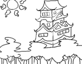 Coloring page Japanese house painted bysofia