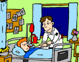 Coloring page Little boy in hospital painted byWXJerry
