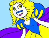 Coloring page Cheerful princess painted bylisa