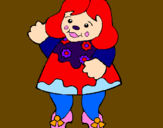 Coloring page Doll painted byMOG