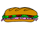 Coloring page Vegetable sandwich painted byilia   monica