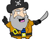 Coloring page Pirate painted bycilla