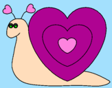 Coloring page Heart snail painted bydani