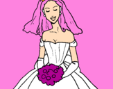 Coloring page Bride painted by12344444567890qwertyuiiop