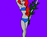 Coloring page Roman woman in bathing suit painted byhjertkhujwasqsfg