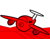 Coloring page Plane landing painted bygABY