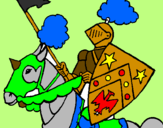 Coloring page Knight on horseback painted byjulia