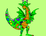 Coloring page Happy dragon painted by payaso
