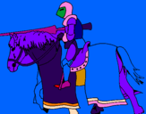 Coloring page Fighting horseman painted byANGEL