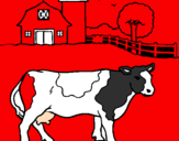 Coloring page Cow out to pasture painted byegidijus