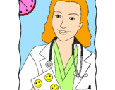 Coloring page Doctor smiling painted byandrew