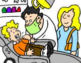 Coloring page Little boy at the dentist's painted byandrew