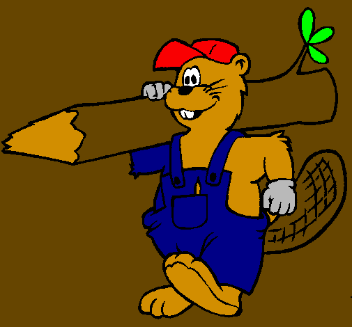 Coloring page Beaver at work painted bymillaray