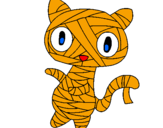 Coloring page Doodle the cat mummy painted bykinnary