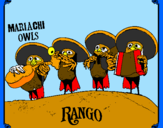 Coloring page Mariachi Owls painted bymtd