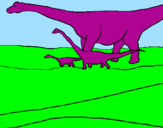 Coloring page Family of Brachiosaurus  painted byhaleigh
