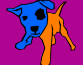 Coloring page Puppy with a spot over its eye painted byluis