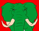 Coloring page African elephant painted byluis