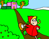 Coloring page Little red riding hood 3 painted byLa capotxeta   barmella.