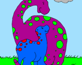Coloring page Dinosaurs painted bychloe and jack