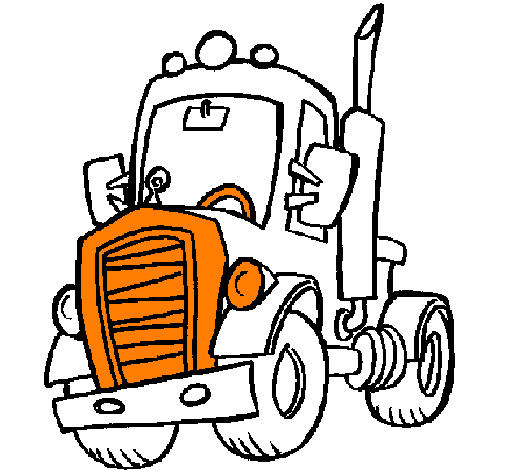 Coloring page Tractor painted bycalla