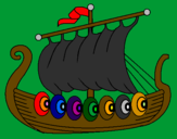 Coloring page Viking boat painted byDaniel S. Alder