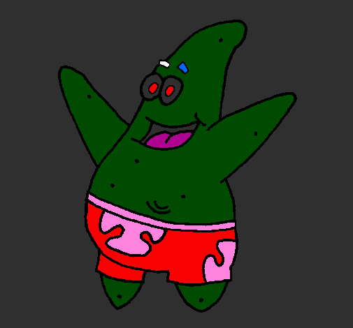Coloring page Patrick Star painted byzombie patrick