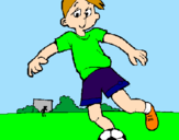 Coloring page Playing football painted byivo