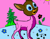 Coloring page Fawn painted byluis