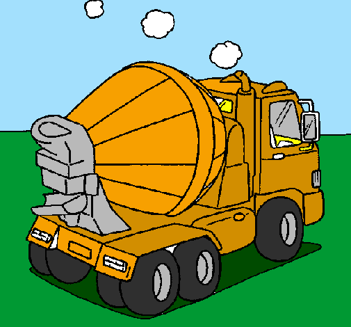 Coloring page Concrete mixer painted byanonymous