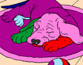 Coloring page Sleeping dog painted byluis