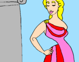 Coloring page Young Greek woman painted bycaitlin gordon