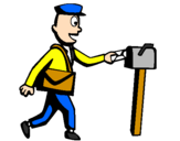 Coloring page Postman painted byandrew