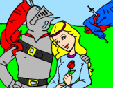 Coloring page Saint George and Princess painted byhaleigh