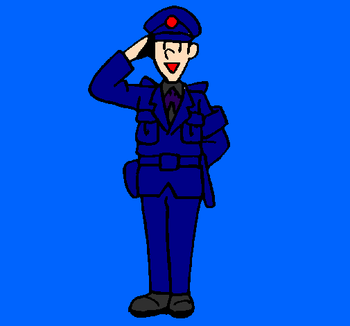 Coloring page Police officer waving painted byfranco