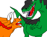 Coloring page Dinosaur fight painted bygabriel viana