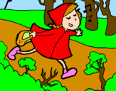 Coloring page Little red riding hood 6 painted bySusanna