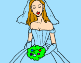 Coloring page Bride painted byAbby
