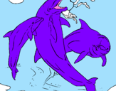 Coloring page Dolphins playing painted byhaleigh