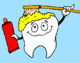 Coloring page Tooth cleaning itself painted byJane Princess